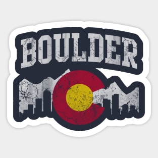 Boulder Colorado Flag Skyline Sticker